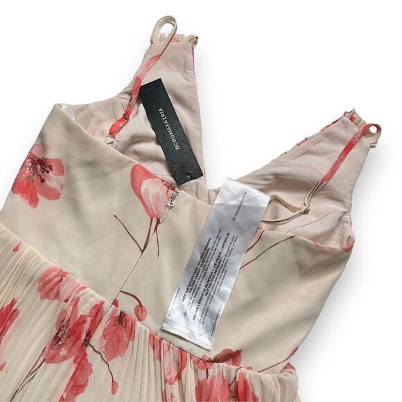 BCBGMAXAZRIA Tossed Poppies Maxi Dress in Sheer‎ Pink Combo - Picture 5 of 8